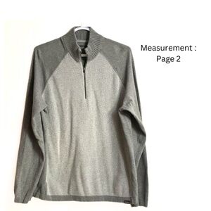 Eddie Bauer Men's Cotton & Merino Wool Gray Quarter-Zip Cardigan Sweater Sz: L